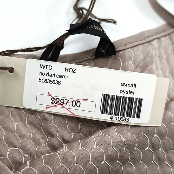 NWT Rozae Nichols No Dart Cami Oyster Taupe Sequined Size XS - Picture 12 of 16